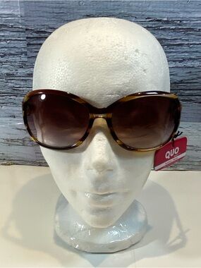 Quo Beauty Dialogue Polarized Sunglasses Brown Amber Tortoise Cat Eye